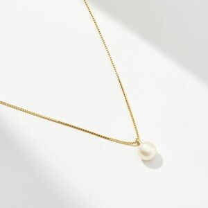 Gold Plated 925 Sterling Silver Freshwater Pearl Pendant Necklace